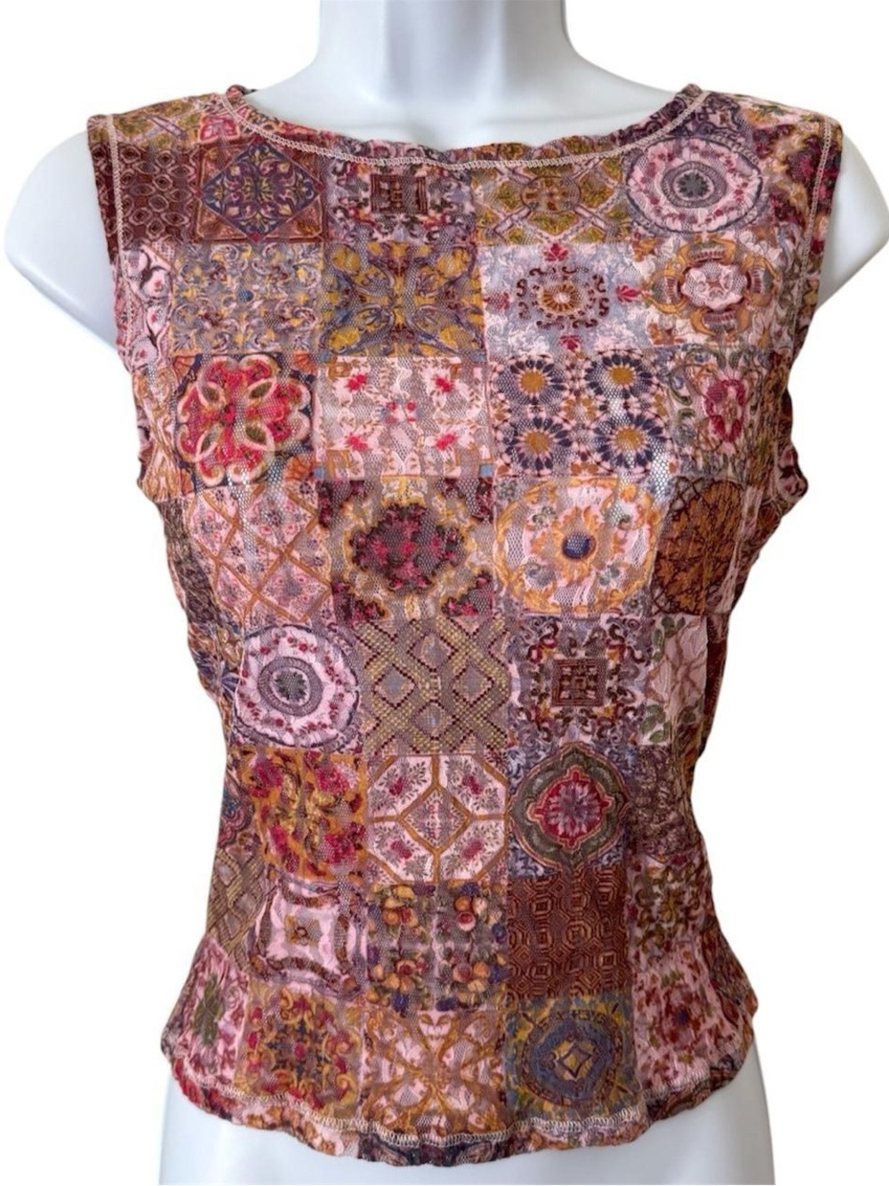 🪷 Todd Oldham Tile Mosaic Lace Top 🪷